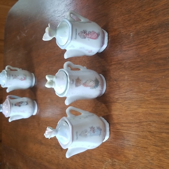 Enesco Precious Moments Porcelain Teapot Spice Jars 1995 - Picture 3 of 11